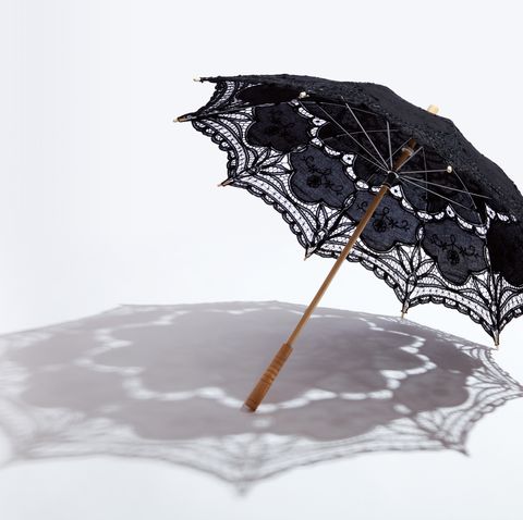 black battenburg lace parasol and shadow