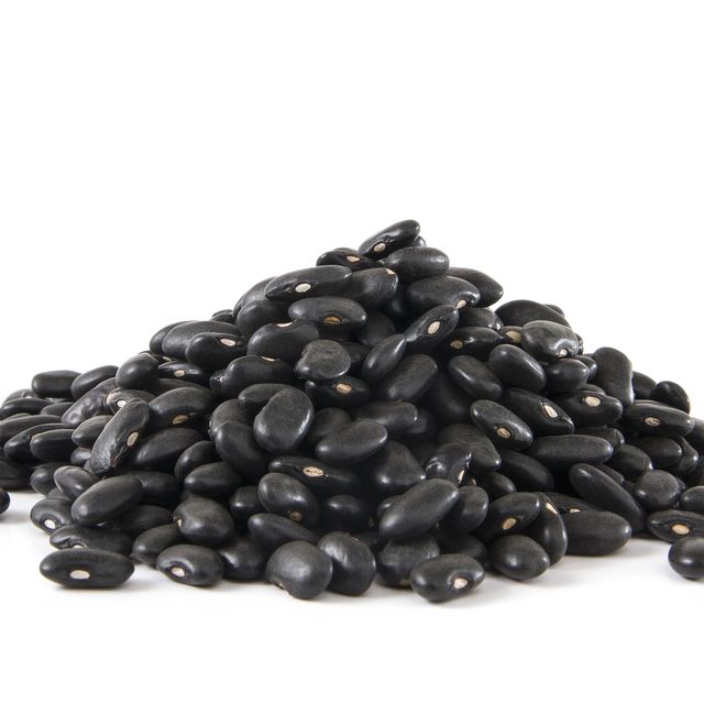 black beans on white background