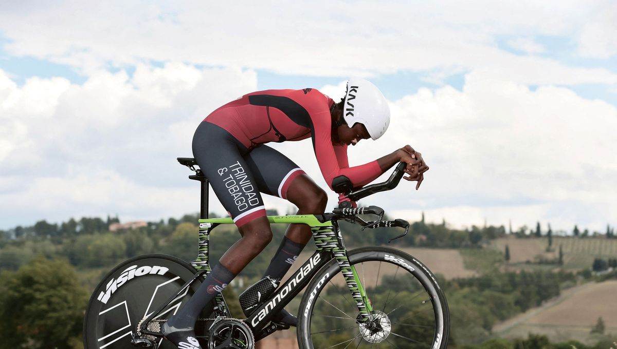 teniel campbell at the uci world time trial championships in imola, italy 2020