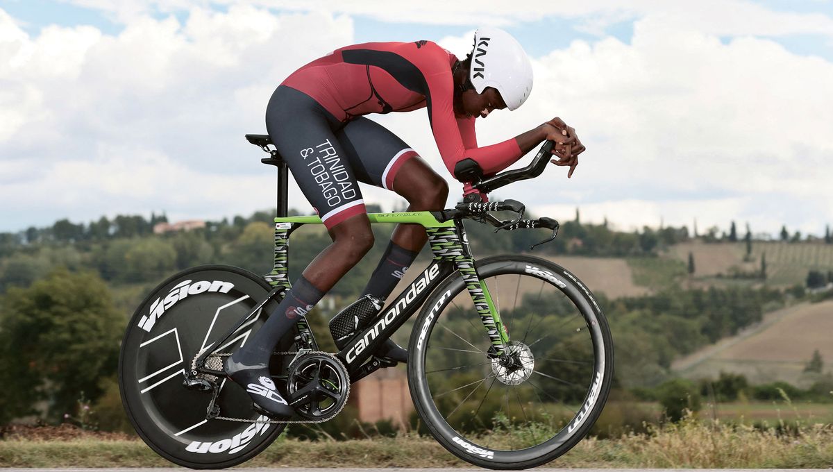 teniel campbell at the uci world time trial championships in imola, italy 2020