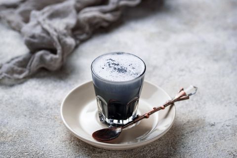 Black charcoal latte.  Detox drink.