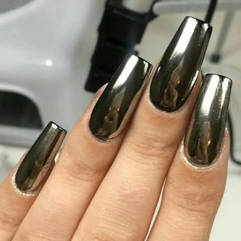 Exotic long nails press on chrome stars Nail Extensions black white grey  chromes glitter nails fake nails manicure, Beauty & Personal Care, Hands &  Nails on Carousell