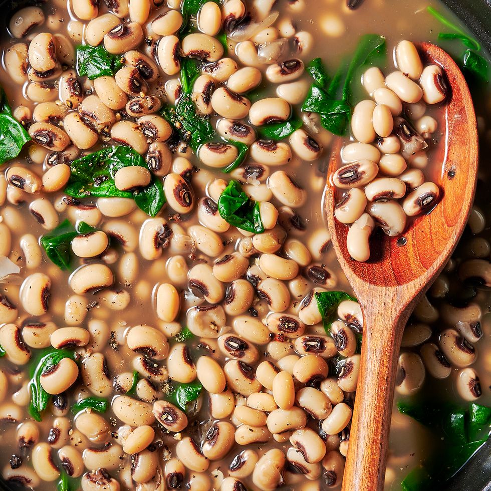 black eyed peas with spinach