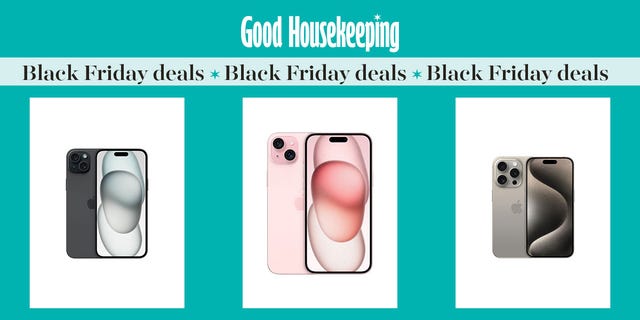 three smartphones displayed with promotional text for black friday deals