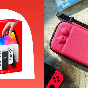 nintendo switch oled model with white joy cons, twisted orange switch case for nintendo switch, and more switch black friday deals