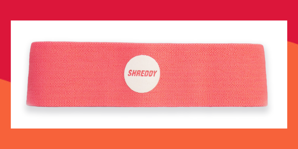 black friday resistance band deals – shreddy band on red and orange background