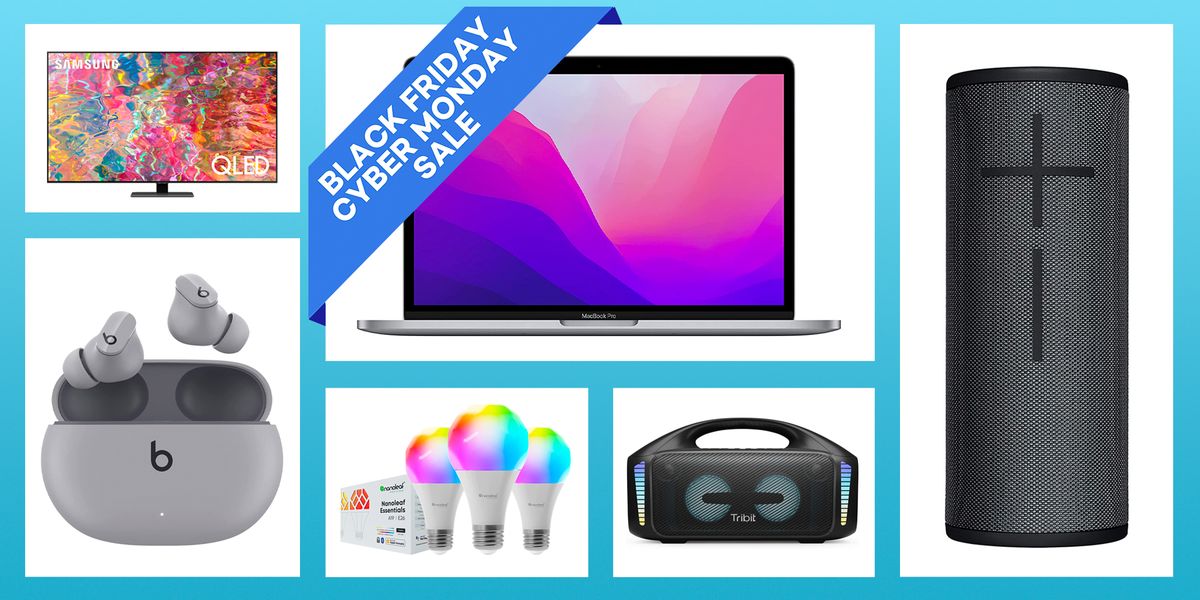 black friday deals on tech including macbooks, speakers, earbuds, tvs, lights, and more