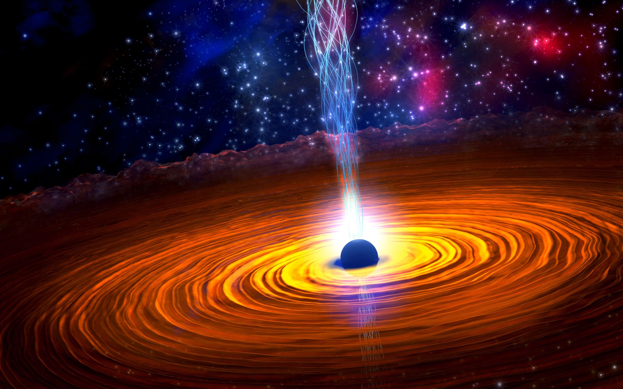 black hole created after supernova, illustration