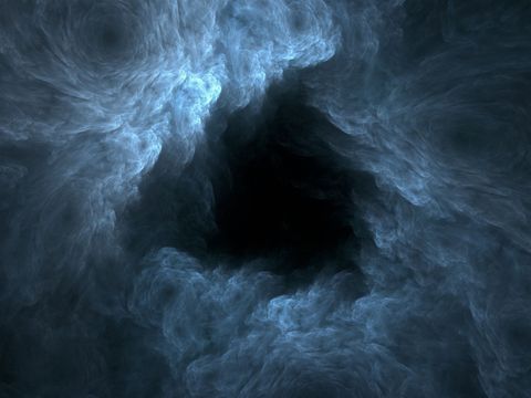 Black hole in the clouds - abstract digital generated image