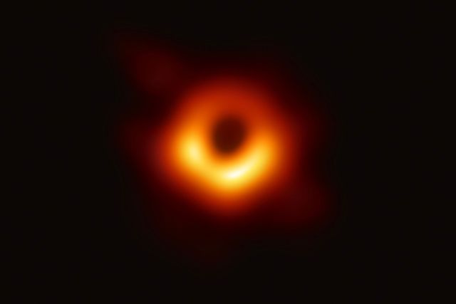 eht scientists revealed the first ever image of a black hole, at the center of galaxy m87, 55 million light years from earth, in april 2019