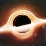 black hole seen from a planet, illustration
