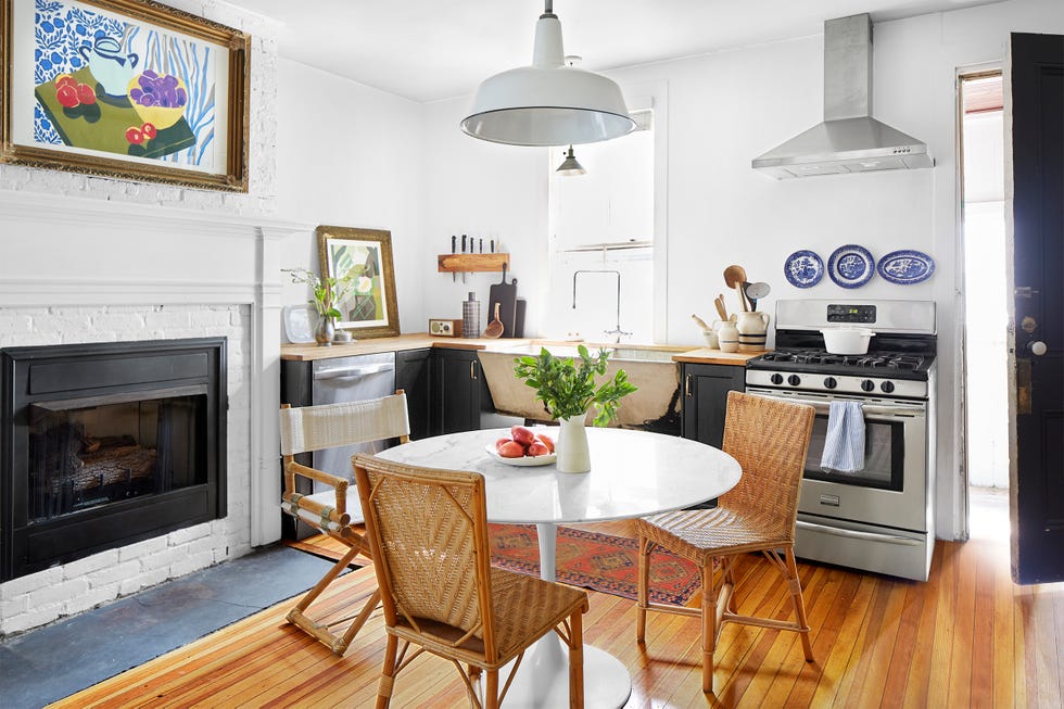 black kitchen cabinets - hardwood floors