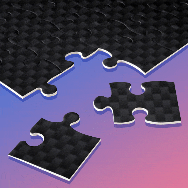 black puzzle pieces