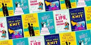 worst best man, get a life chloe brown, real men knit,  a duke the lady  a baby book covers
