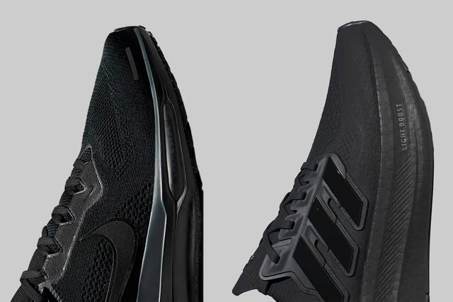 las zapatillas de running nike y adidas en color negro