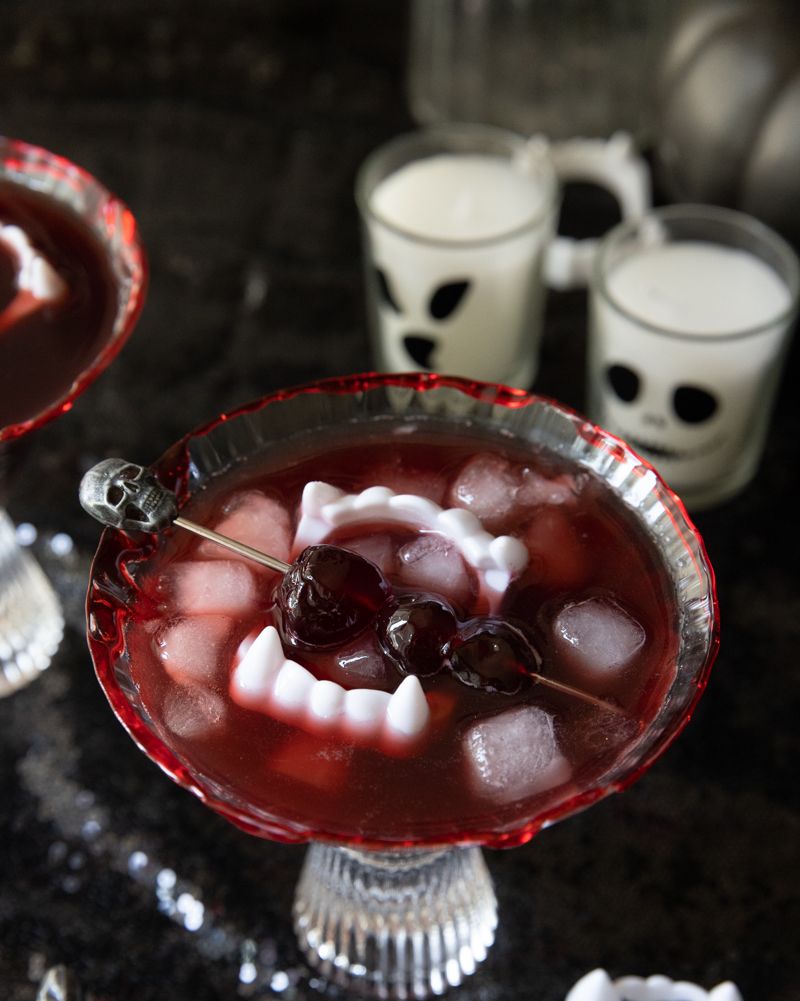 Halloween Punch Recipe Made with Fruit Juice & Hibiscus Tea