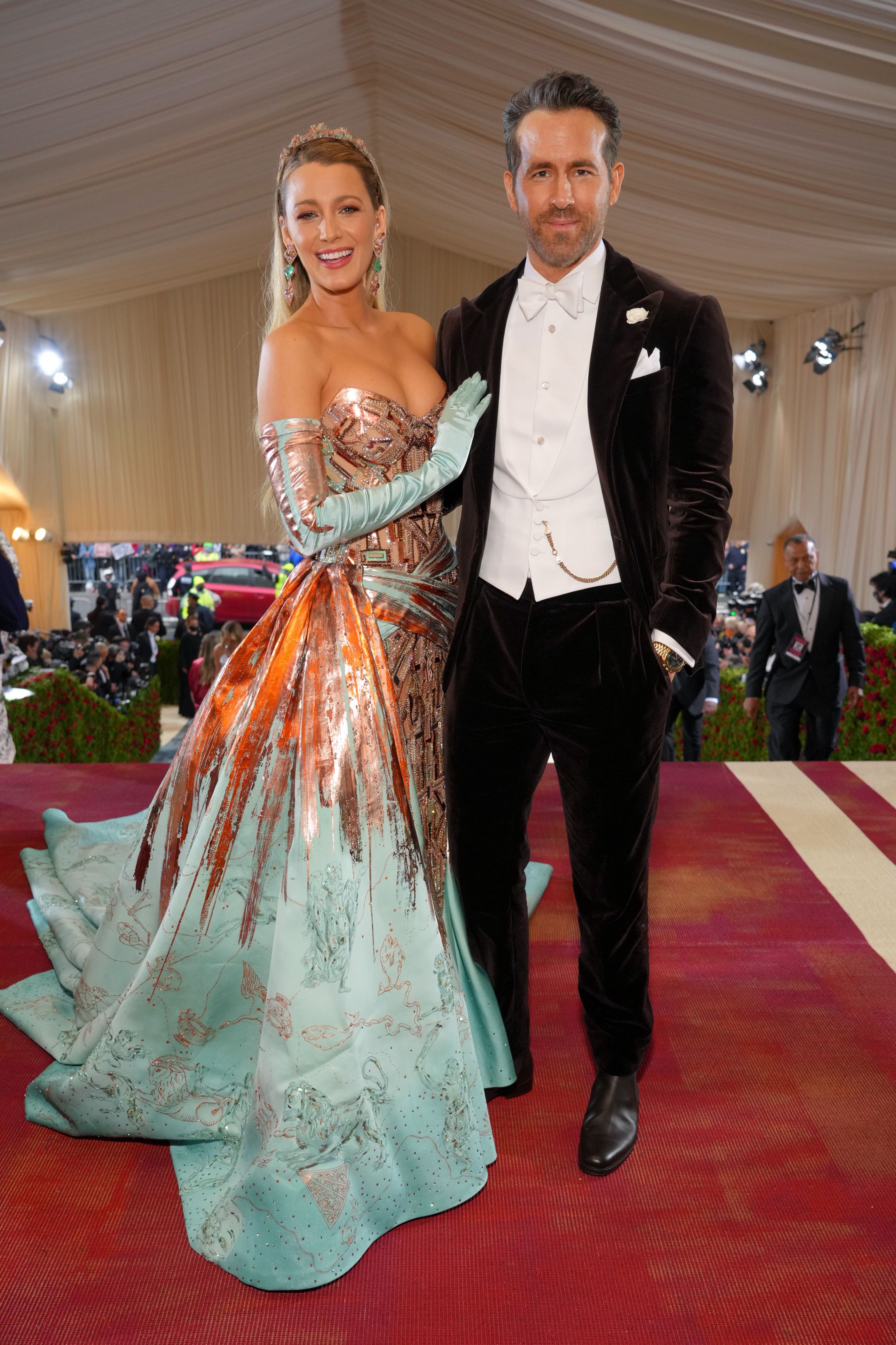 blake lively and ryan reynolds arrive at the 2022 met gala news photo