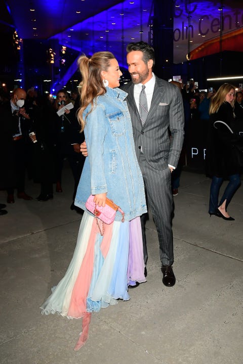 Blake Lively Wears Pastel Versace Dress With Ryan Reynolds At The Adam Project Premiere 