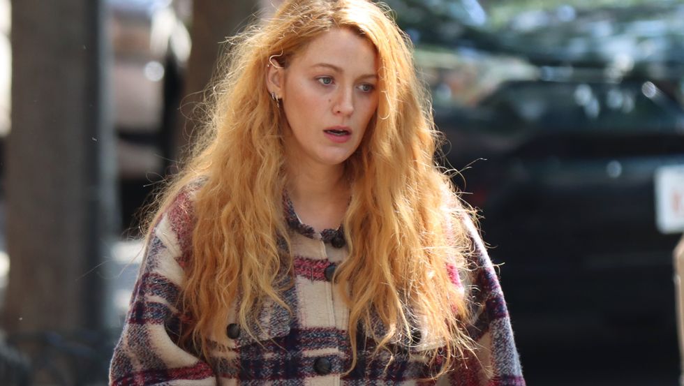 hoboken, nj may 18 blake lively is seen on the set of it ends with us on may 18, 2023 in hoboken, new jersey photo by nancy riverabauer griffingc images