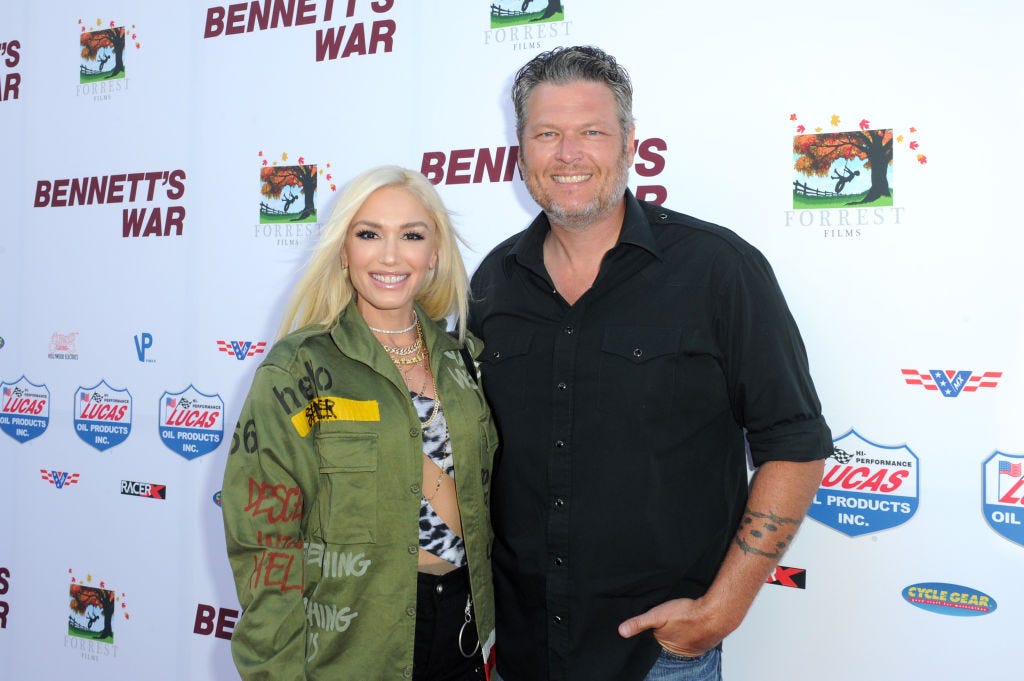 Gwen Stefani's Red Carpet Look With Blake Shelton Is Bold