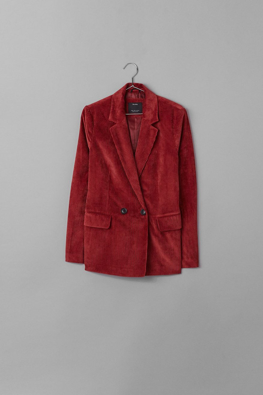Clothing, Outerwear, Jacket, Red, Maroon, Blazer, Sleeve, Leather, Textile, Leather jacket, 
