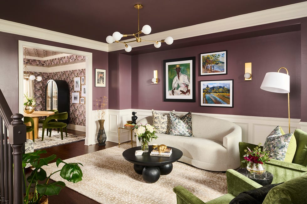 modern living room with elegant decor and unique furniture