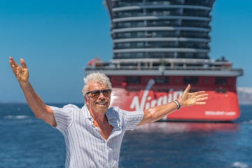 richard branson with virgin voyages ship