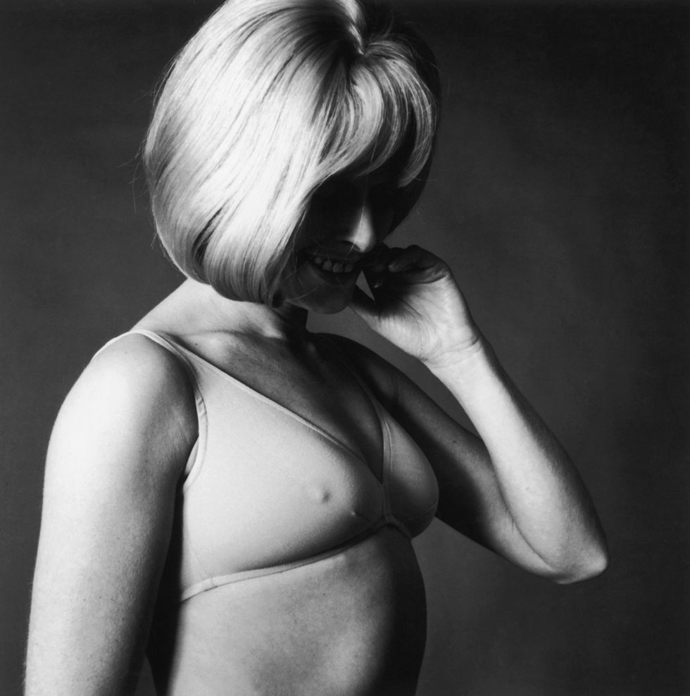 1950 Sexy Blonde Woman Wearing FORMFIT Foundation Bra Girdle