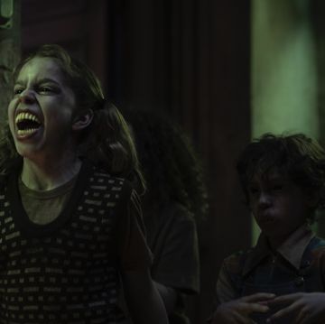 a picture of a scary girl with enlarged teeth from the movie bloodride by netflix