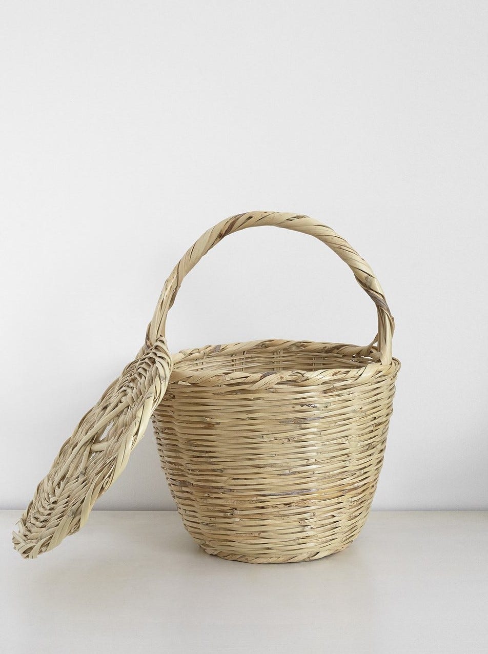 Wicker, Storage basket, Basket, Flower girl basket, Picnic basket, Home accessories, Beige, Wedding ceremony supply, 