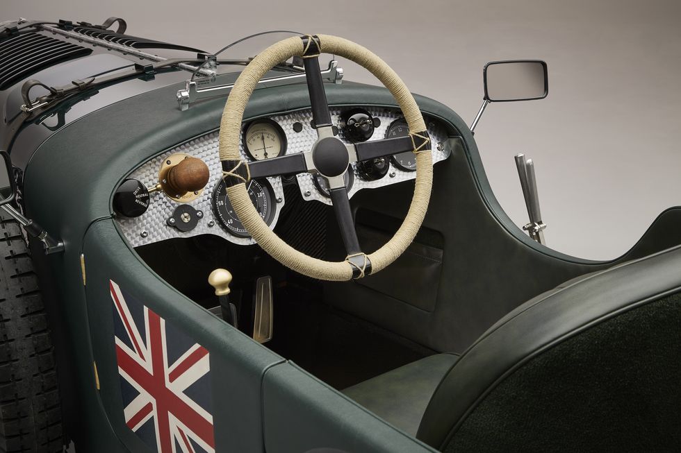 2024 bentley blower jr interior with vintage four spoke steering wheel