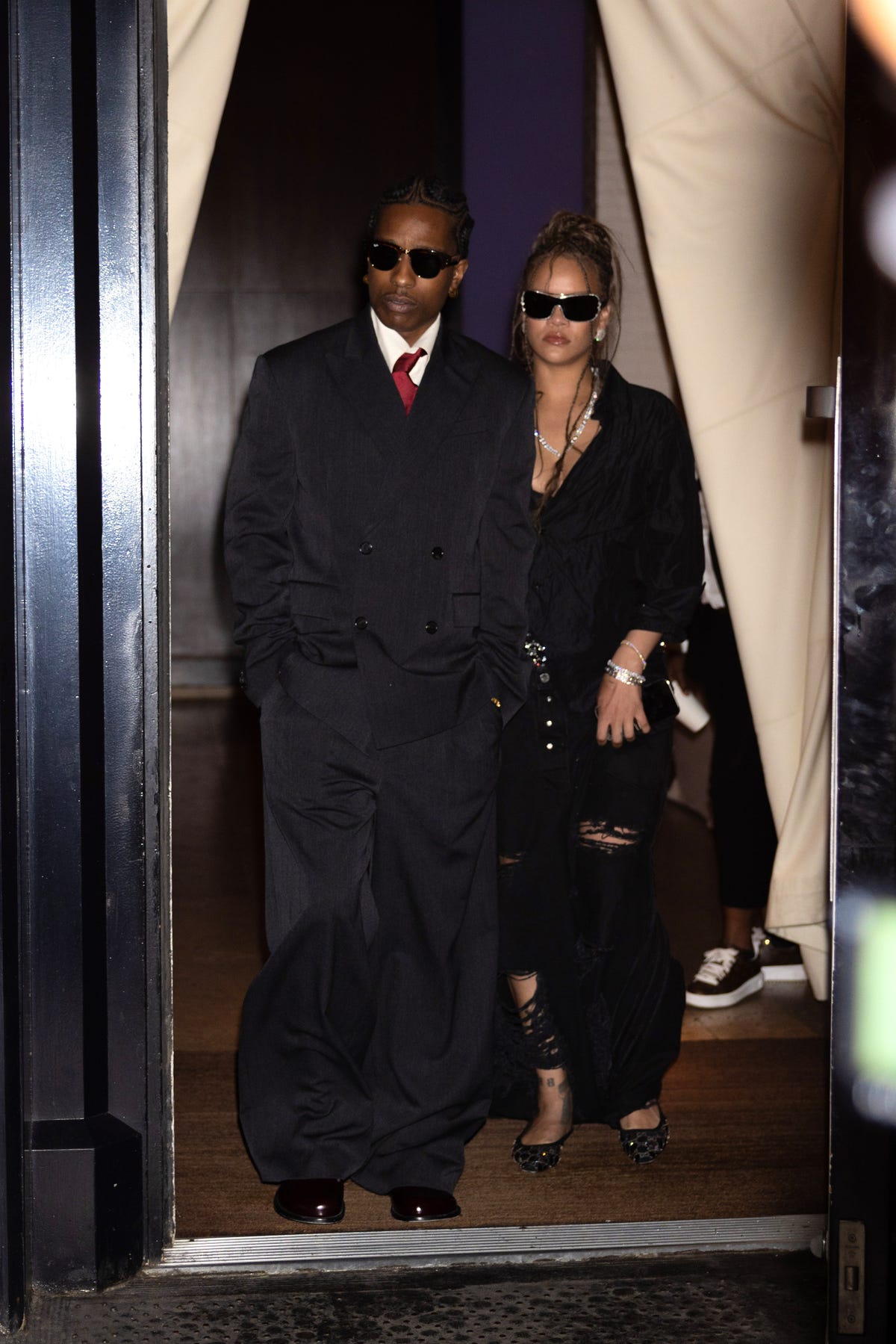 Rihanna and A$AP Rocky Are the Coolest Couple in Baggy All-Black Looks #Rihanna