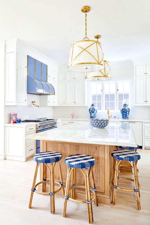 blue and white kitchen