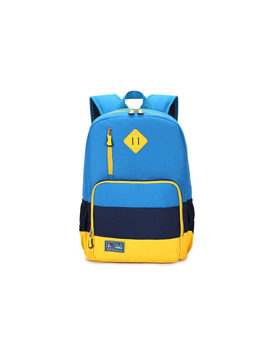 blue and yellow backpack