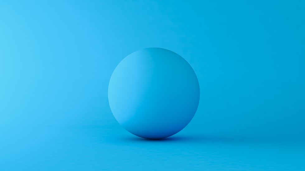 3d blue ball in blue background
