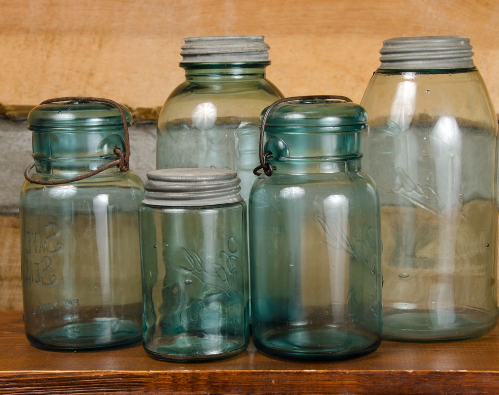 blue canning jars