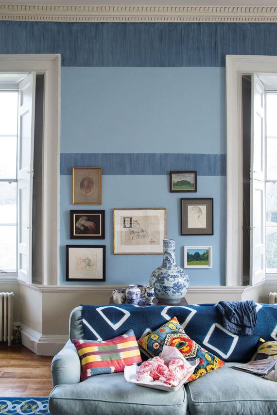 blue colour shades for living room