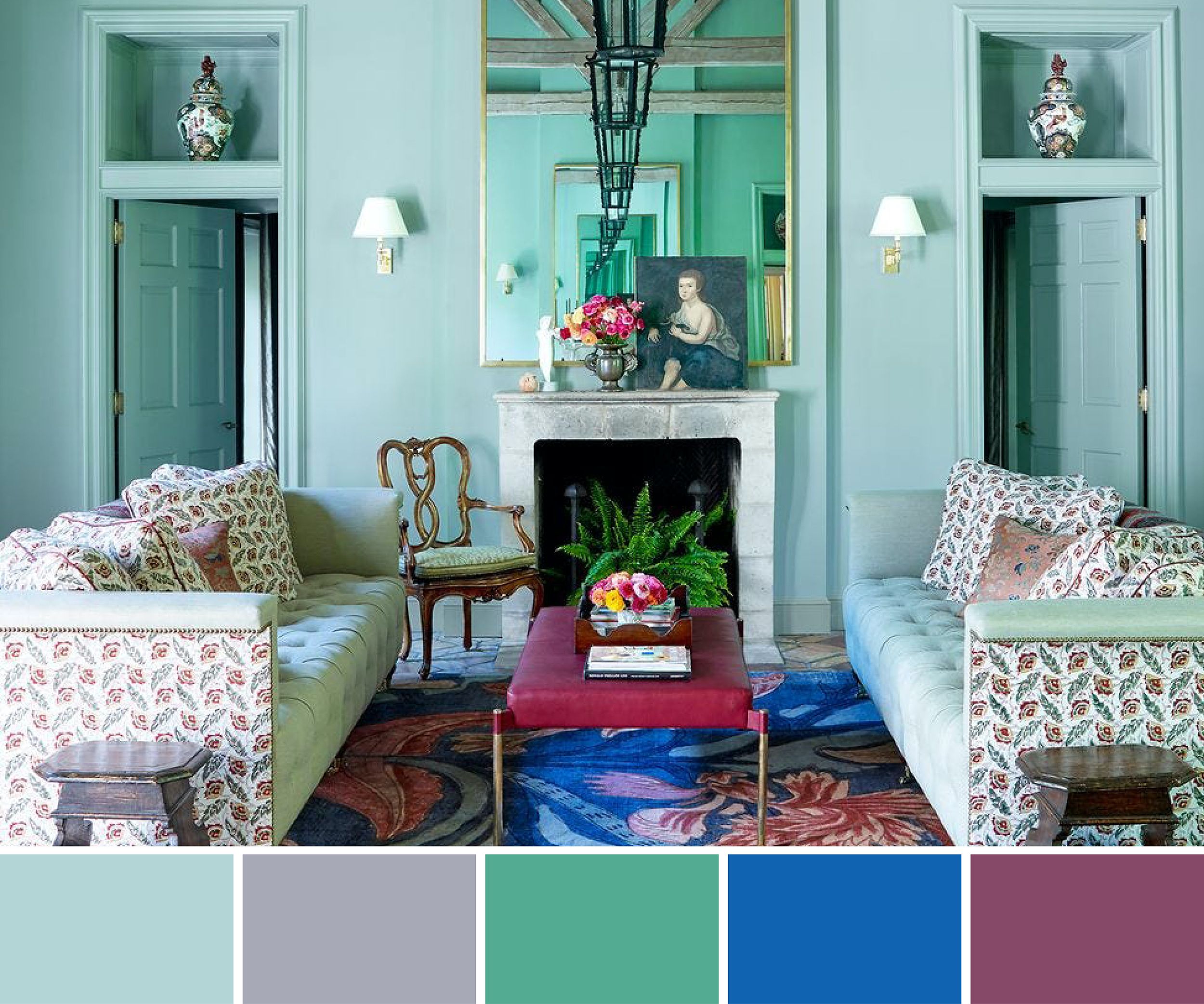 House & Home - Color Palette Inspiration: Olive Green, Petrol Blue