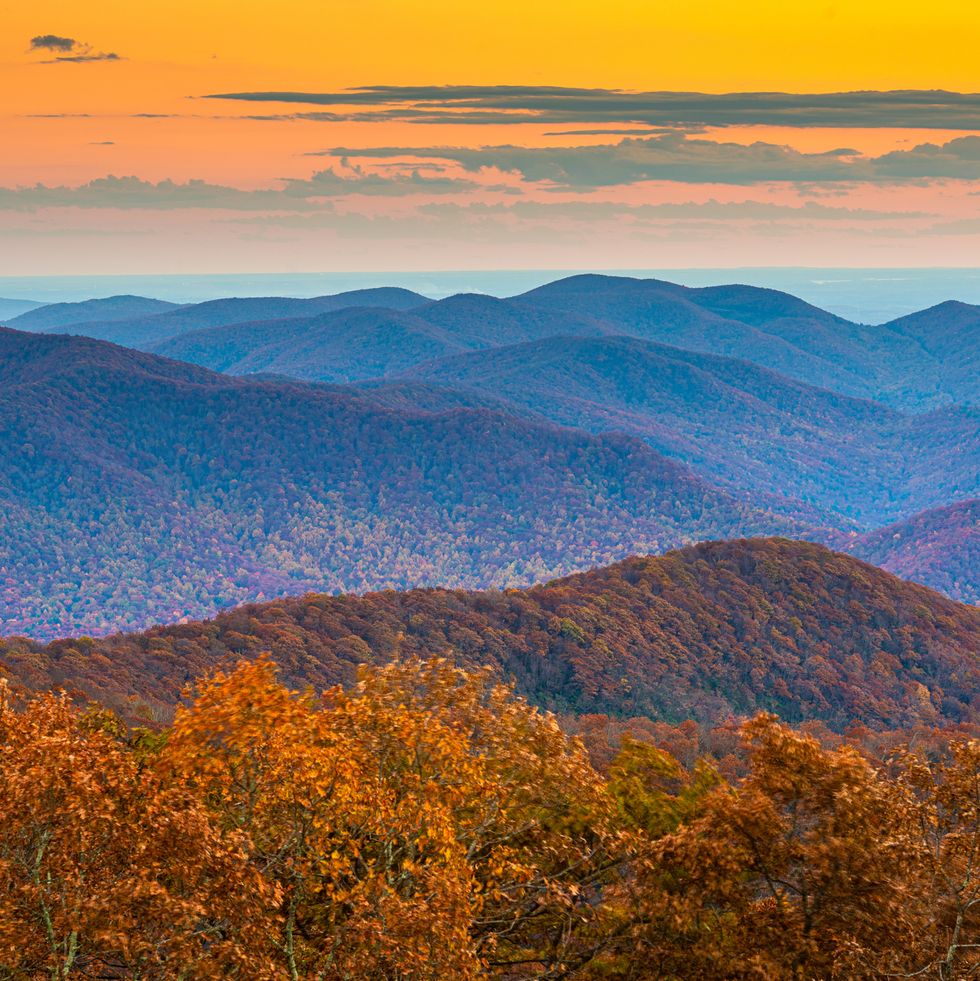 best honeymoon destinations in the us blue ridge mountains at sunset in north georgia