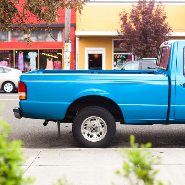 blue truck bed