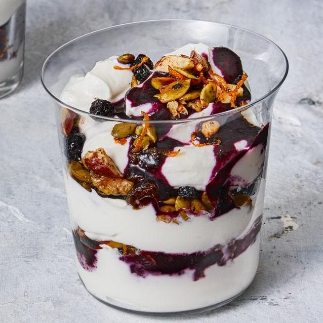 Blueberry-and-Mixed Nut Parfait blueberry and mixed nut parfait