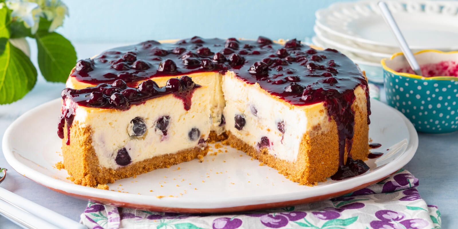 Skinny No-Cook Blueberry Cheesecake - Kevin's Healthy Kitchen