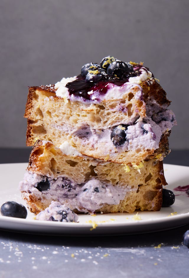 blueberry lemon ricotta stuffed french toast