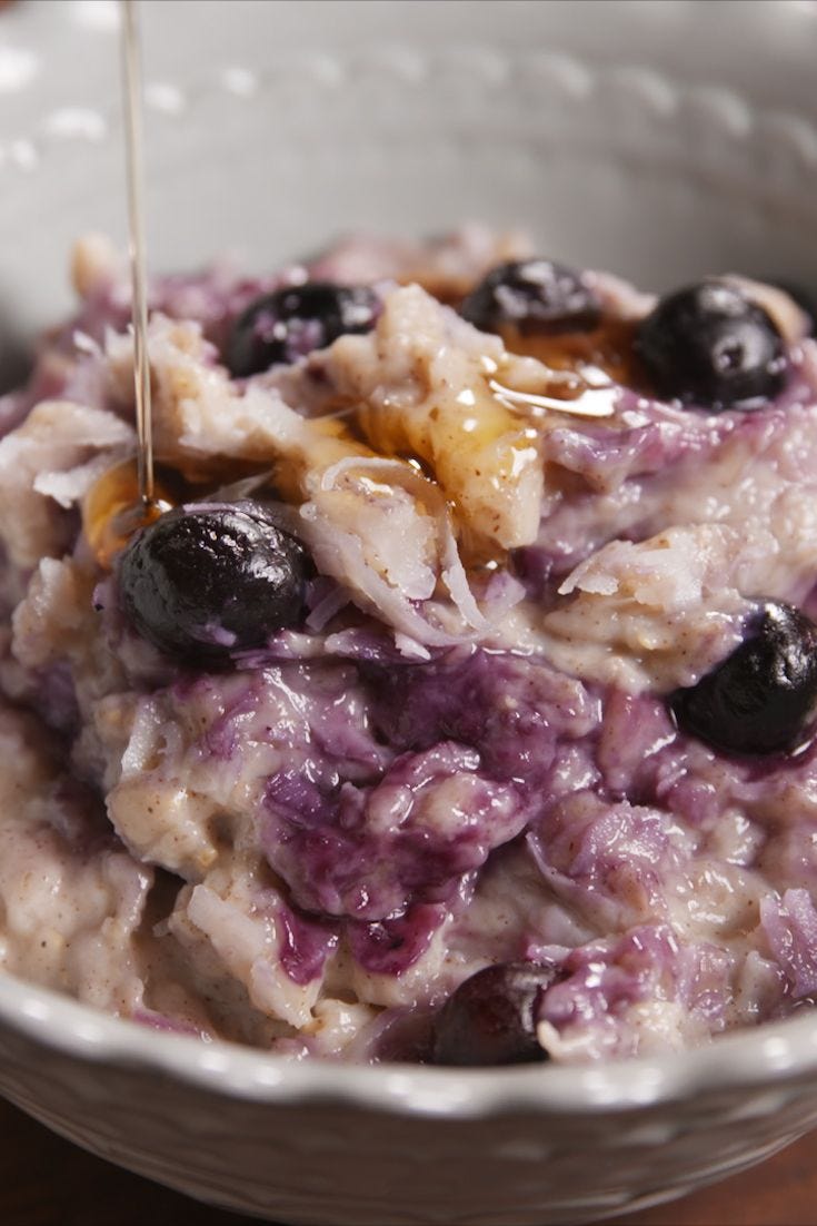 porridge de arándanos