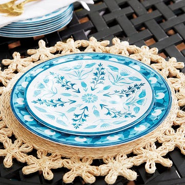 blue melamine plates