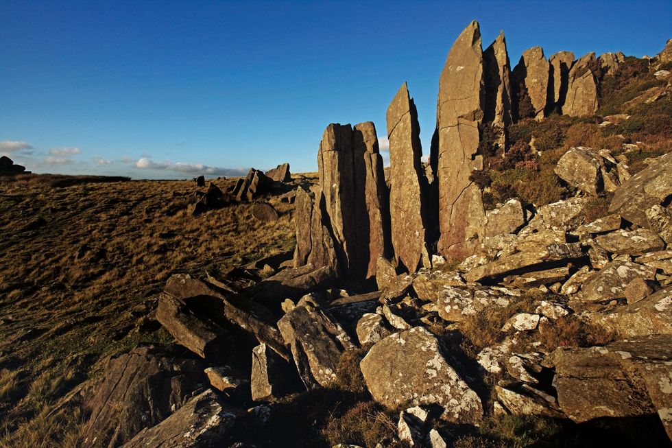 Verweerde bluestones steken uit een ontsluiting in de Preseli Hills in het zuidwesten van Wales In de jaren 2000 bevestigden analyses van het gesteente een al langer bestaand vermoeden dat de bluestones van Stonehenge uit dit gebied in Wales waren aangevoerd