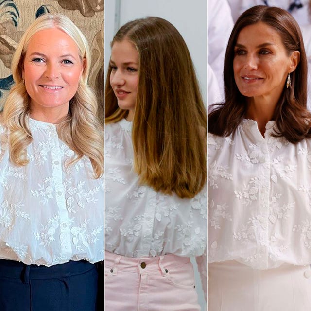mette marit, leonor y letizia con la misma blusa