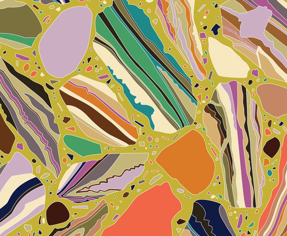 colorful abstract representation of various stone shapes