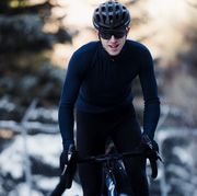cyclist riding in the winter
