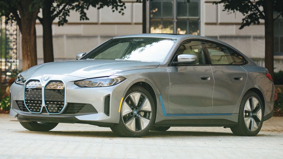 2022 bmw i4 electric sedan in silver